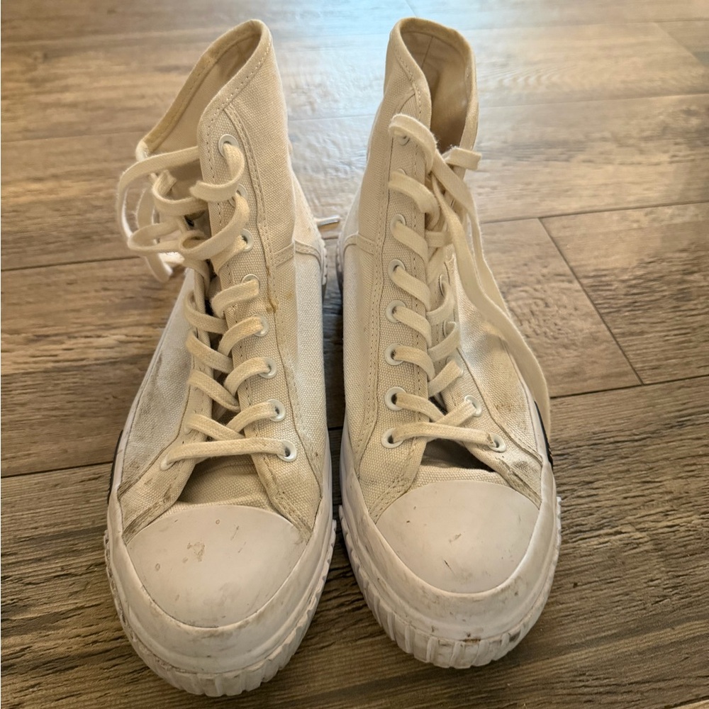 All Saints Classic White High-Top Sneakers